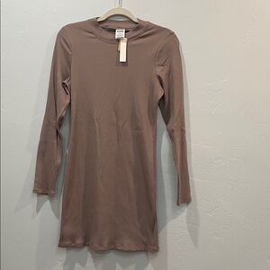 PINK Victoria's Secret Brown Long Sleeve Dress